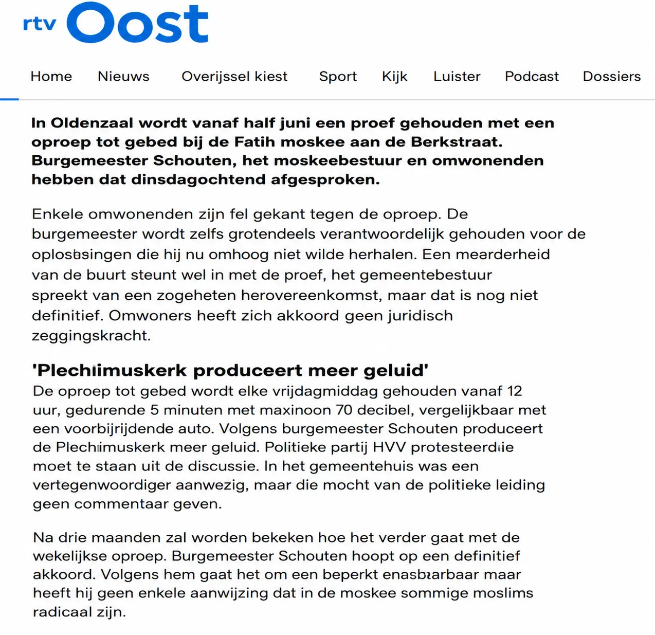RTV Oost haber detayları